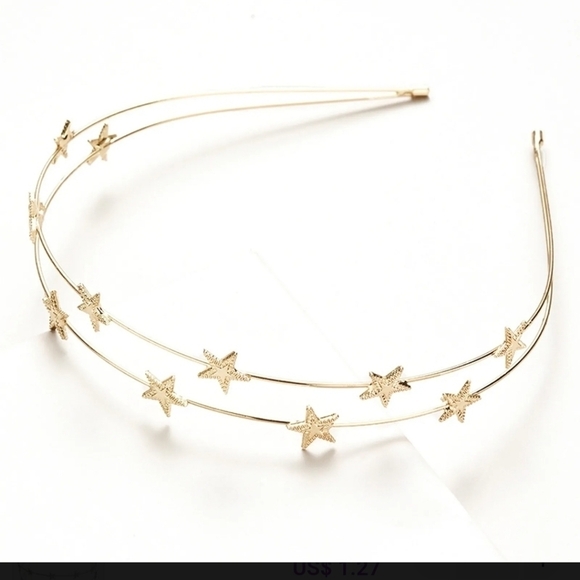 Fashion Jewelry Accessories - Headband- Double Layer With Gold Stars